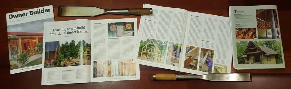Learning how to build traditional timber framed buildings by Aidan Banfield from the Owner Builder magazine